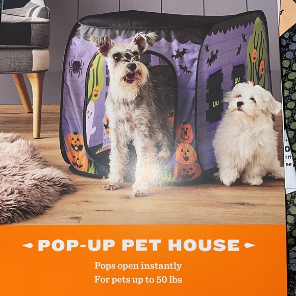Hyde & Eek Pop Up Halloween Haunted Pet House Instant Light Portable Fold Crate - Picture 6 of 7